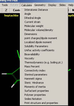 The MM2 steric energy values and various physical prop- erties (dipole